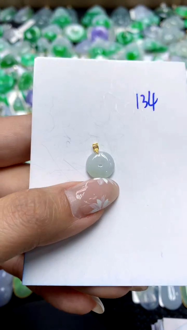 【闪购商品】翡翠颈饰18K金镶嵌1111111111111