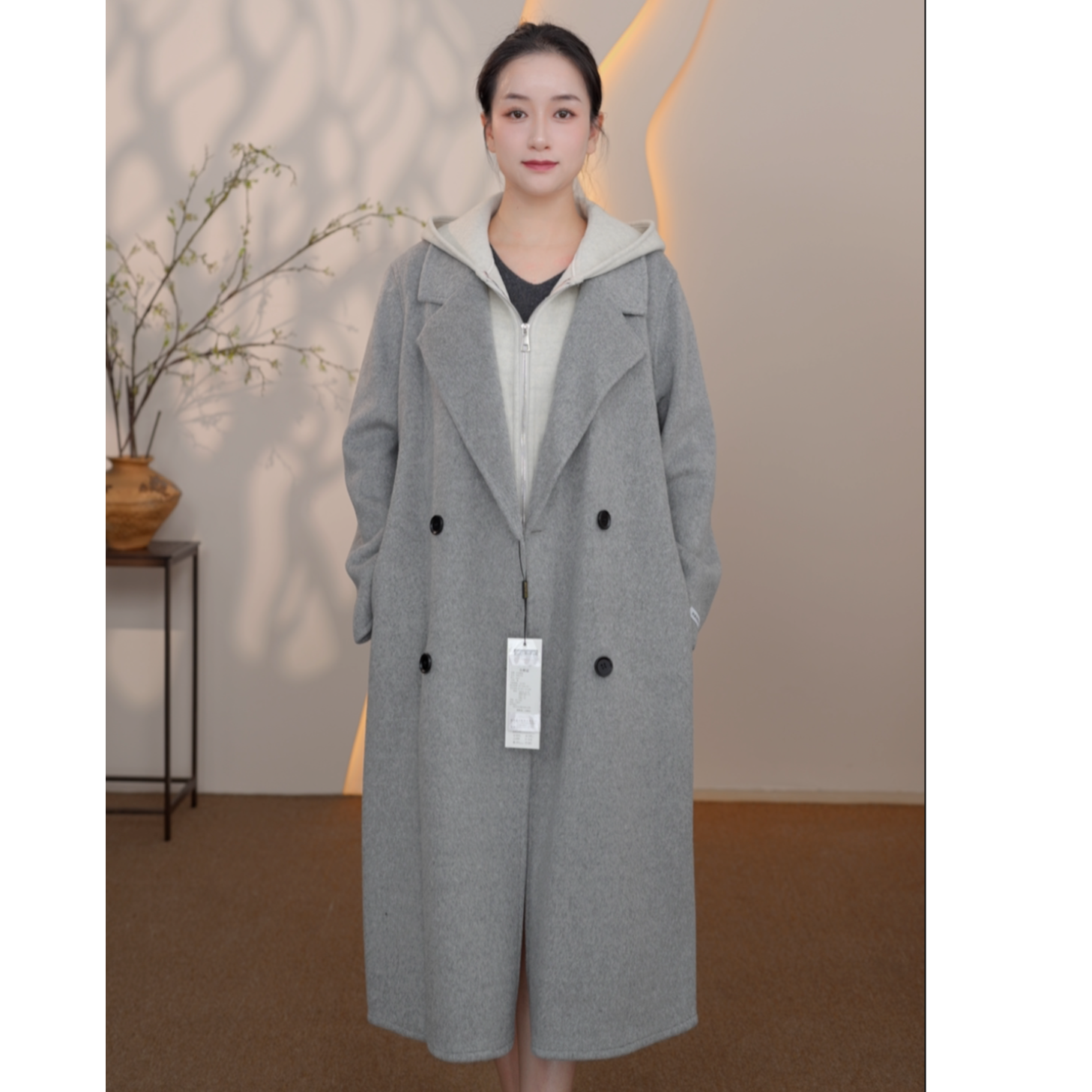 高级感长款秋冬过膝毛呢女装呢子中长款大衣外套气质时尚冬季女士