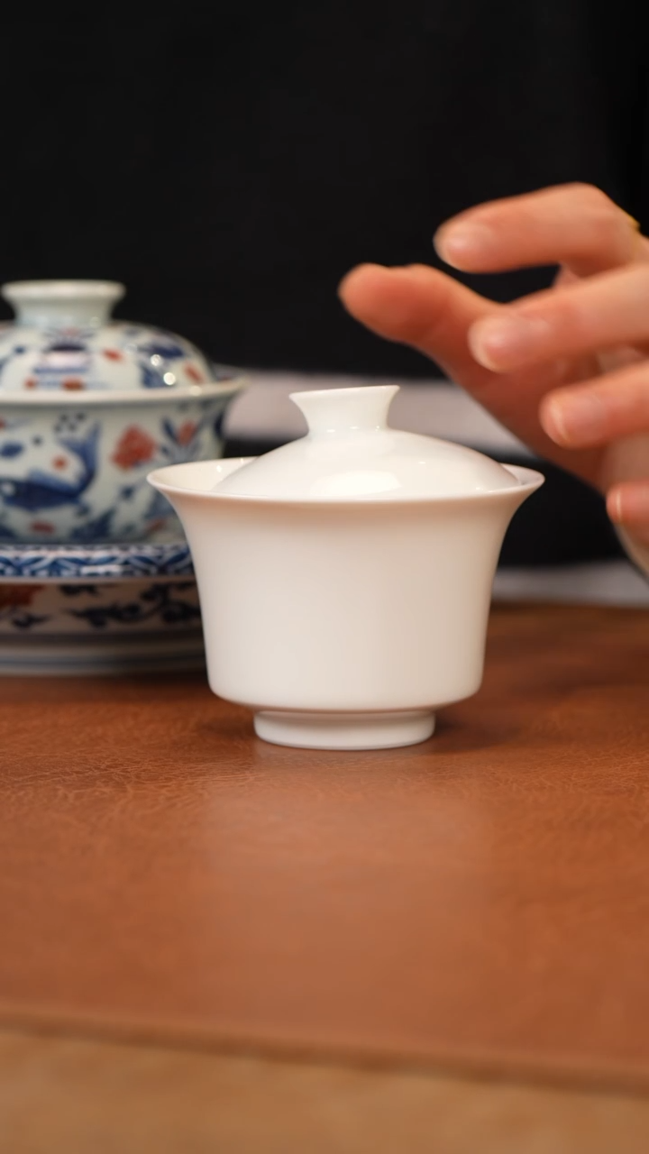 【闪购商品】杯景德镇白胎马蹄盖碗