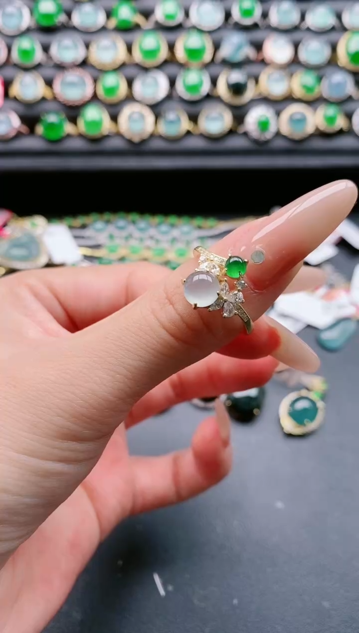 【闪购商品】翡翠戒指银S925镶嵌1111111