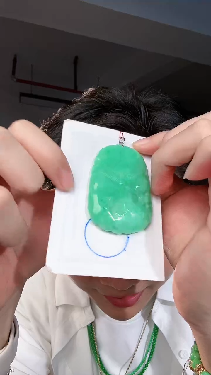 【闪购商品】翡翠颈饰18K金镶嵌缅料A货翡翠/支持复检/一件