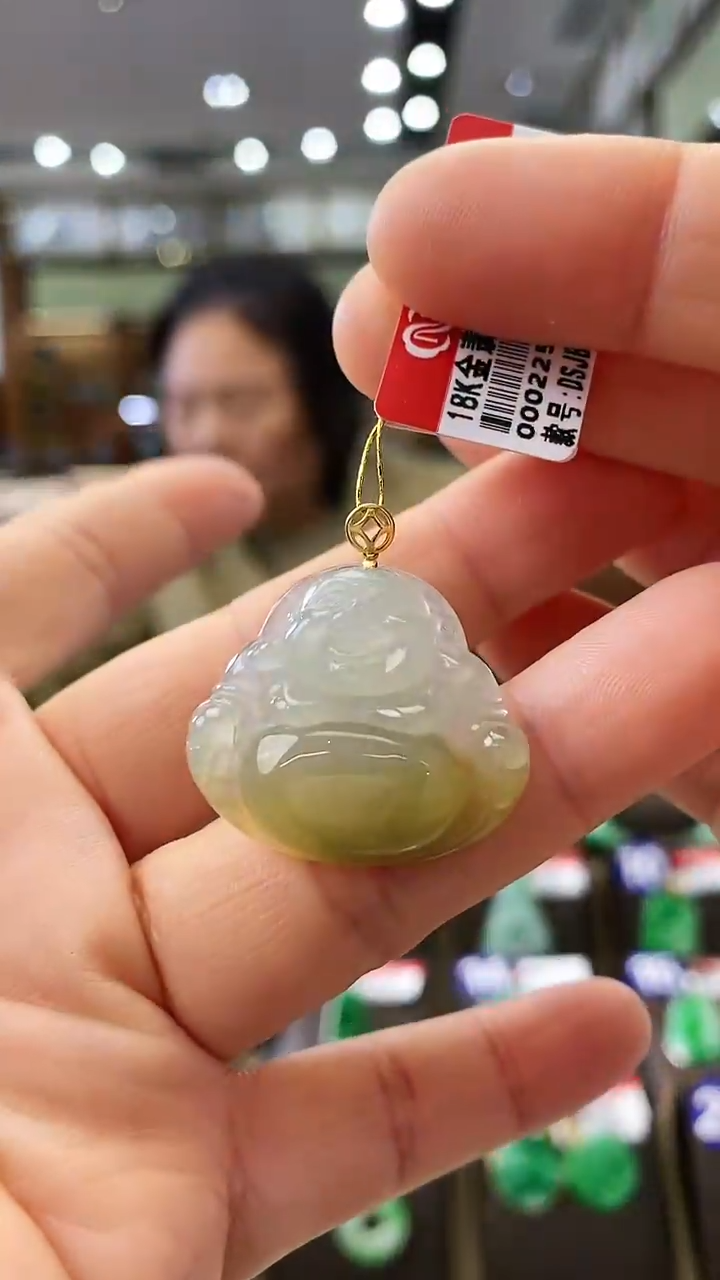 【闪购商品】翡翠颈饰18K金镶嵌佛公