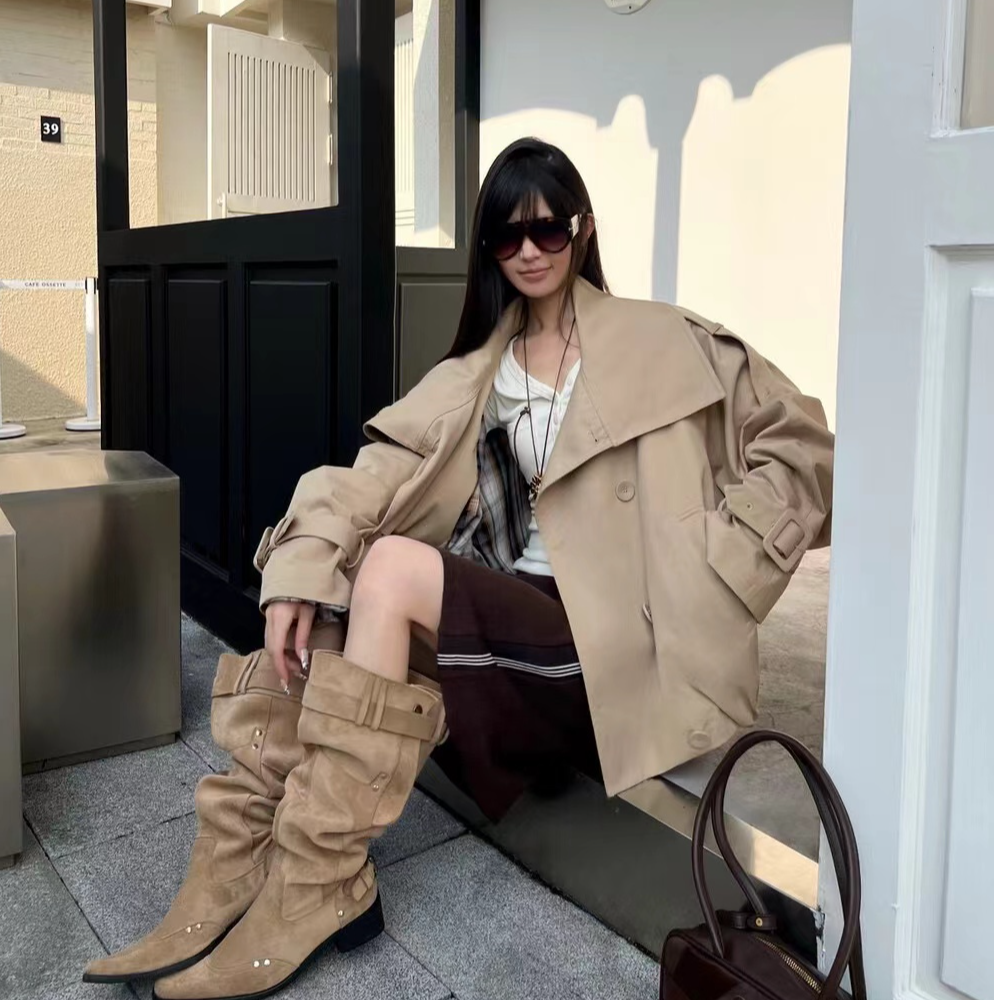 62802简约秋冬百搭短风衣时尚网红