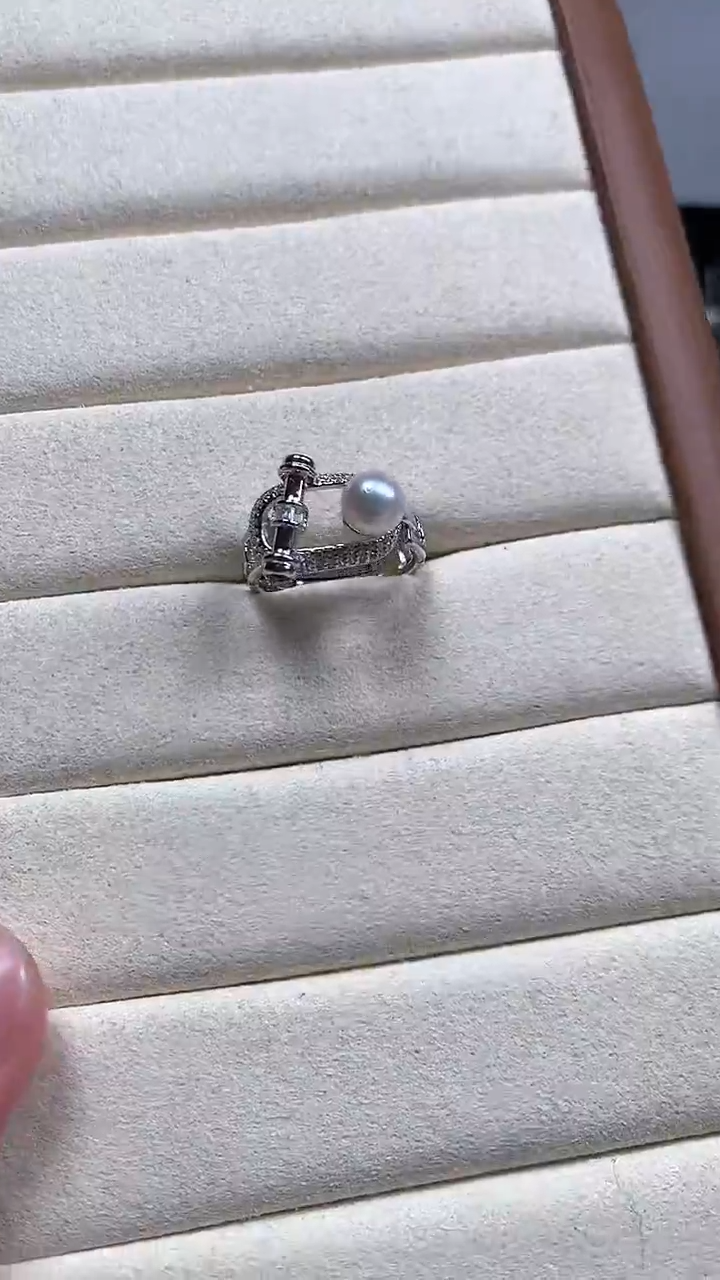 【闪购商品】海水珍珠戒指银S925镶嵌设计款珍珠戒指