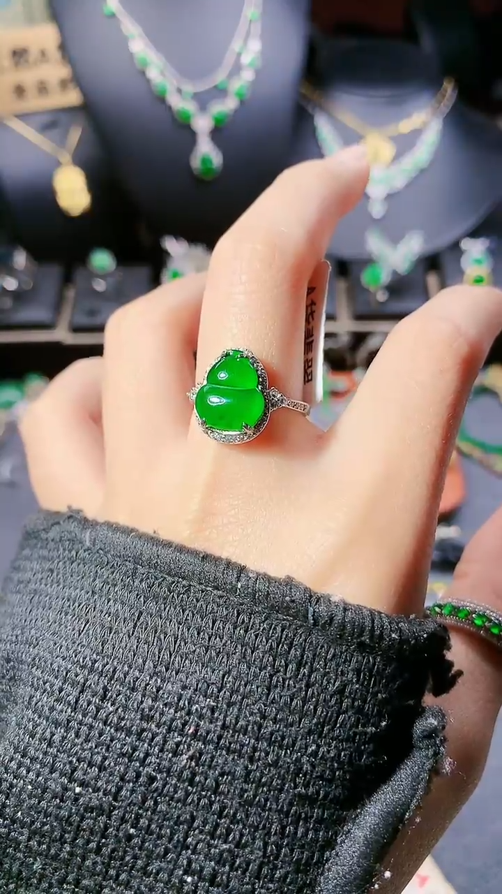 【闪购商品】翡翠戒指银S925镶嵌戒指