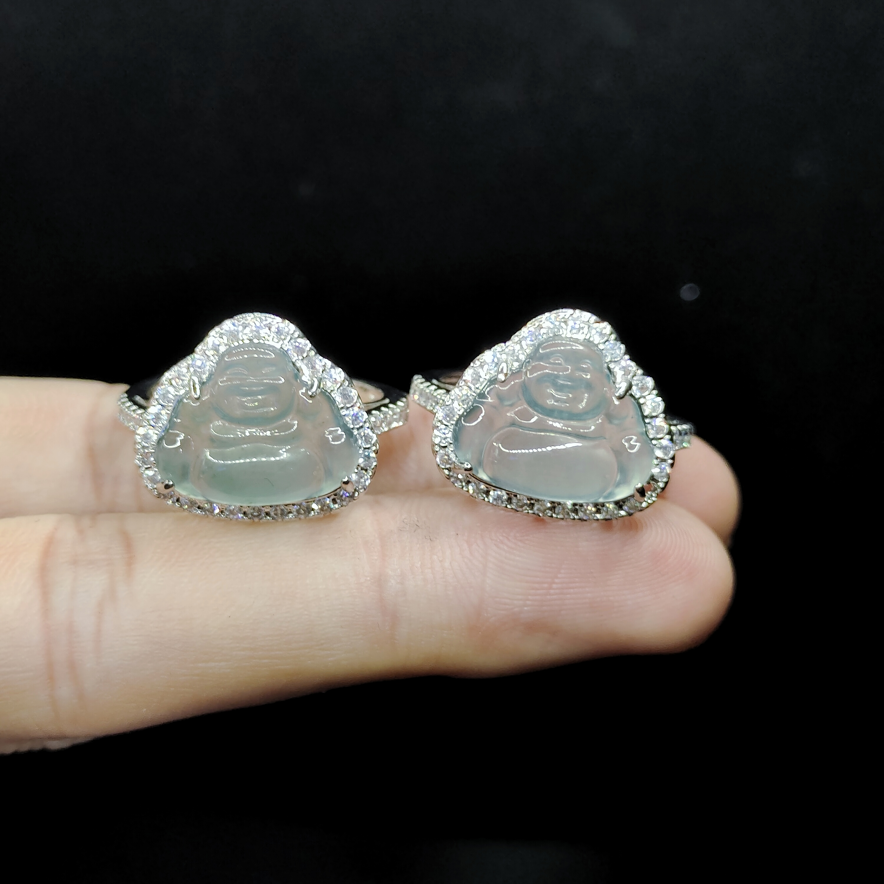 【老三珠宝】翡翠佛公戒指KF4【多样性发其一】约12-14mm