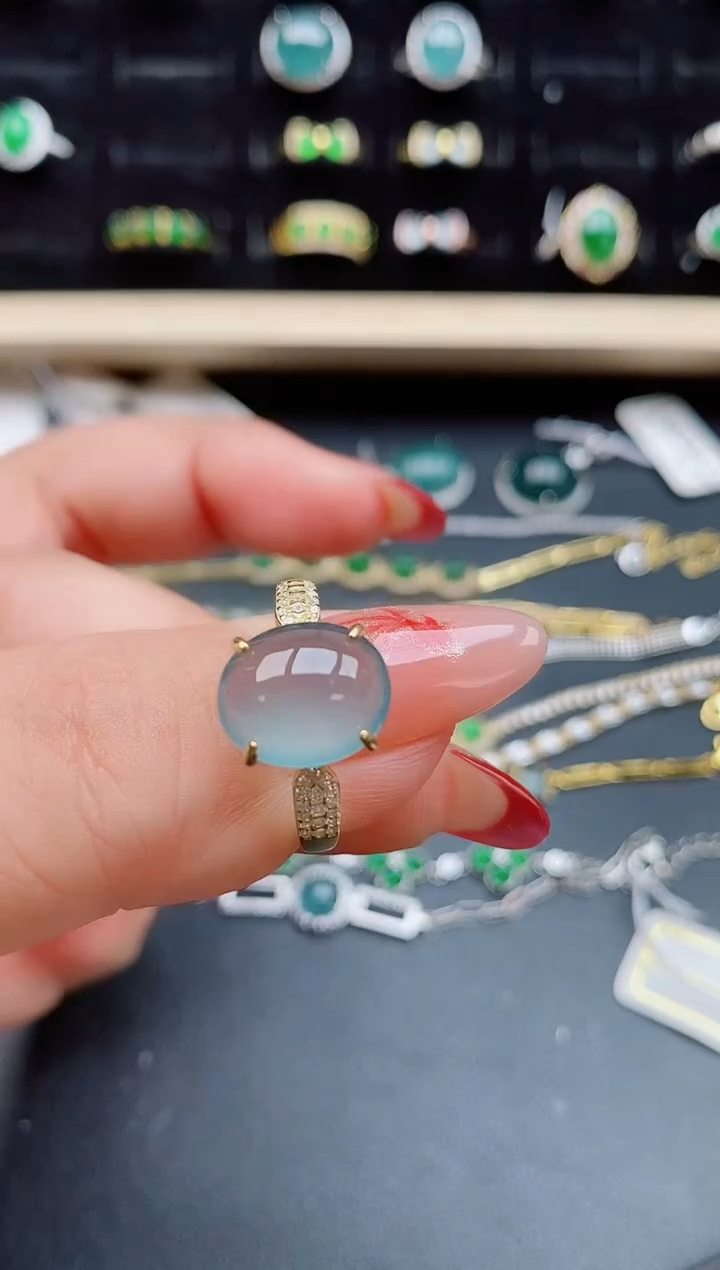 【闪购商品】翡翠戒指银S925镶嵌12121