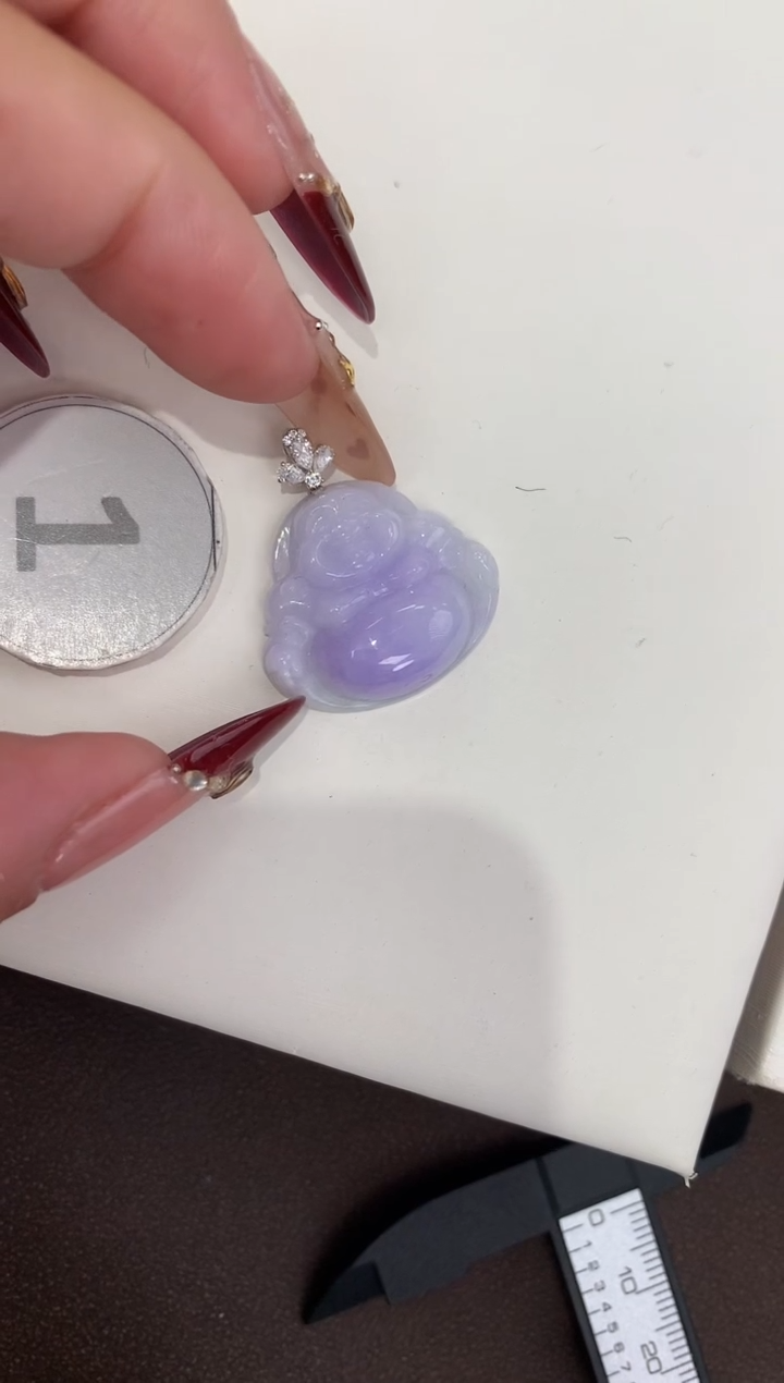 颈饰18K金镶嵌翡翠天然缅甸a货翡翠