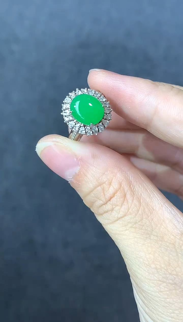 18K金镶嵌戒指翡翠637-中国好珍宝