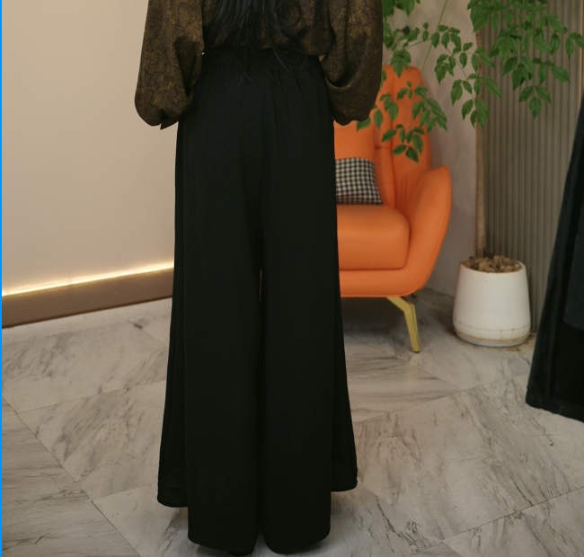 187/黑白夏季冰丝高腰速干阔腿空调裤薄款