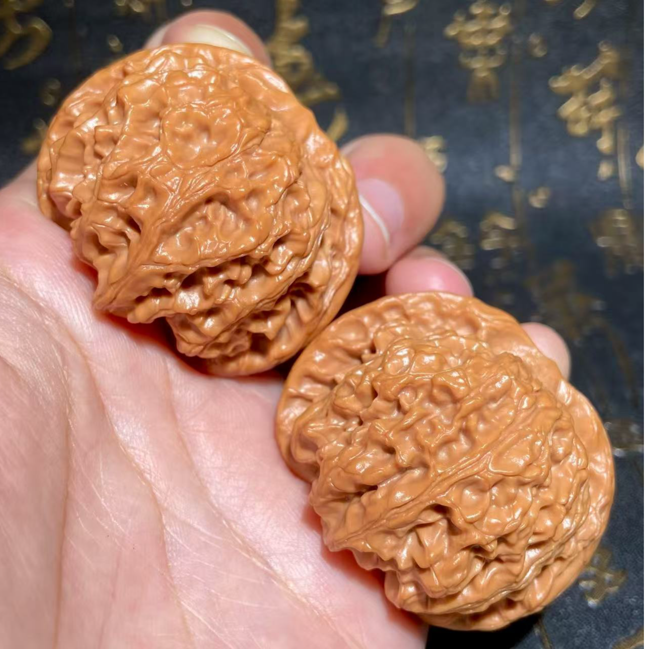 文玩核桃把件苹果园边43肚40高34