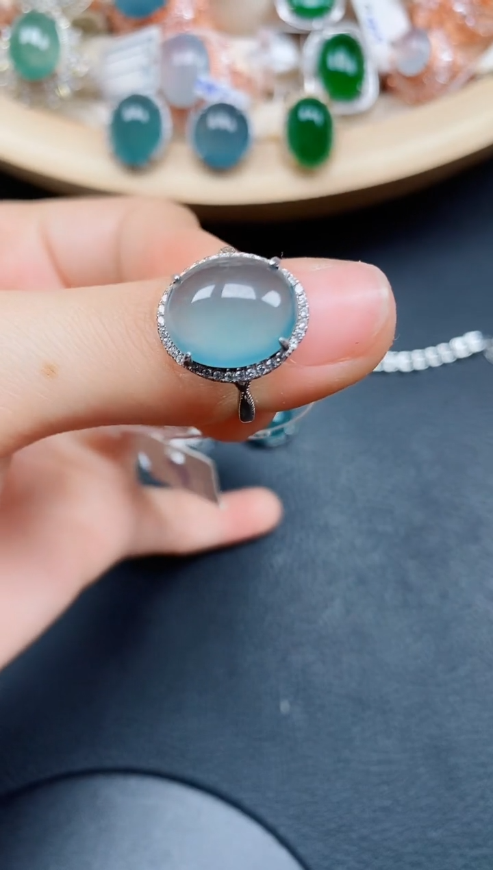 【闪购商品】翡翠戒指银S925镶嵌翡翠