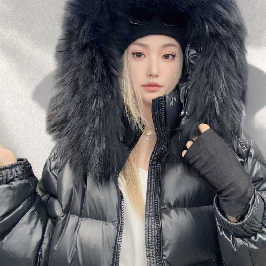 周羽羽专属【3W+】超大真毛领滑雪服冬季时尚加厚女士简约防风保暖