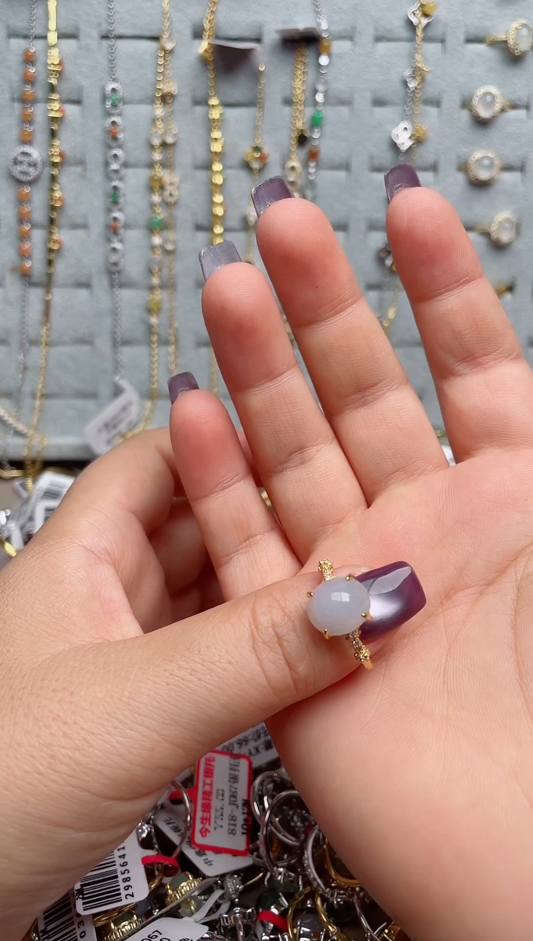 翡翠戒指银S925镶嵌.