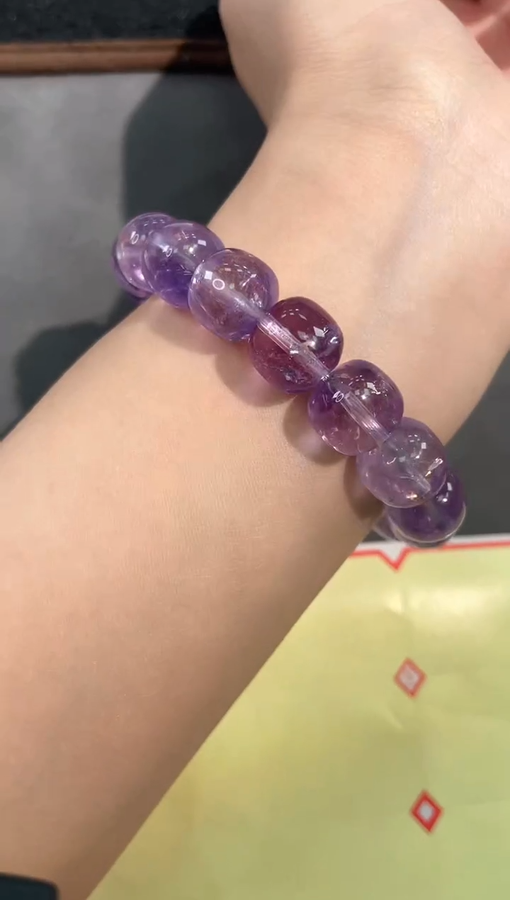【闪购商品】紫晶手链未镶嵌12号薰衣草紫水老型珠13mm