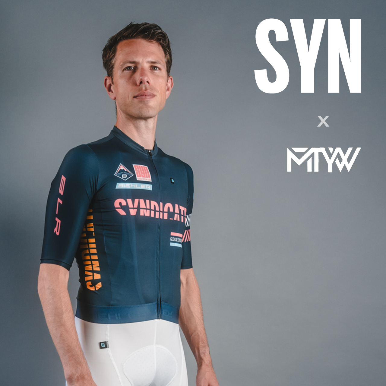 SYN Race 男士夏季短袖骑行服 蓝色粉色