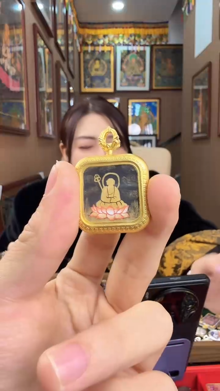 吊坠地藏无相身-热贡纯手绘唐卡