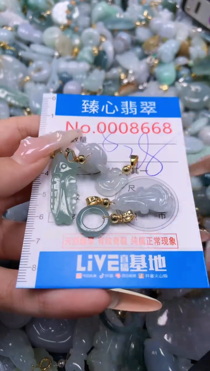 翡翠未镶嵌颈饰含绳0008668