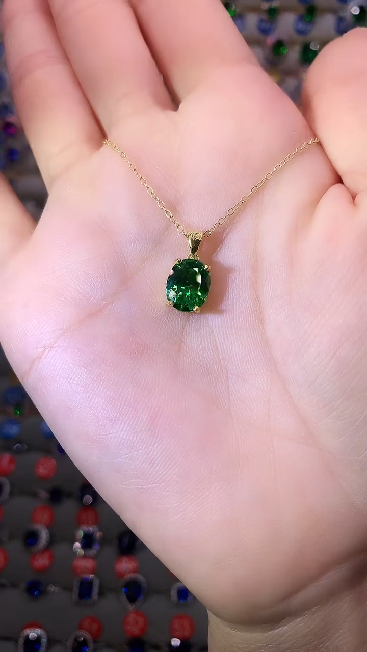 吊坠赠链透辉石银S925镶嵌.......