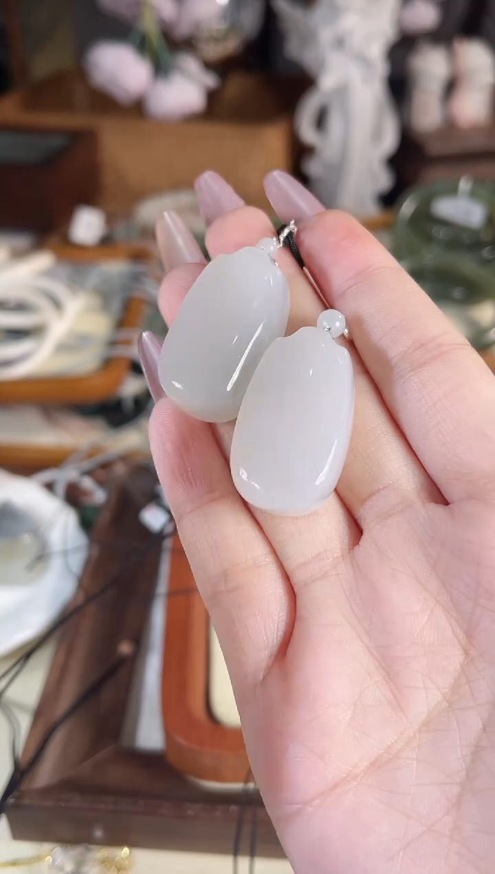 吊坠(不含链)银S925镶嵌和田玉多样性发其一孤品默认微瑕