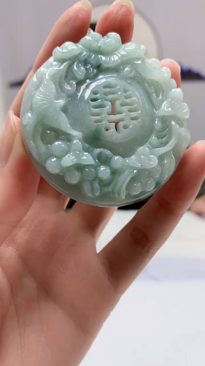 【闪购商品】定制翡翠未镶嵌5152zm-毛货挂件84喜上眉梢
