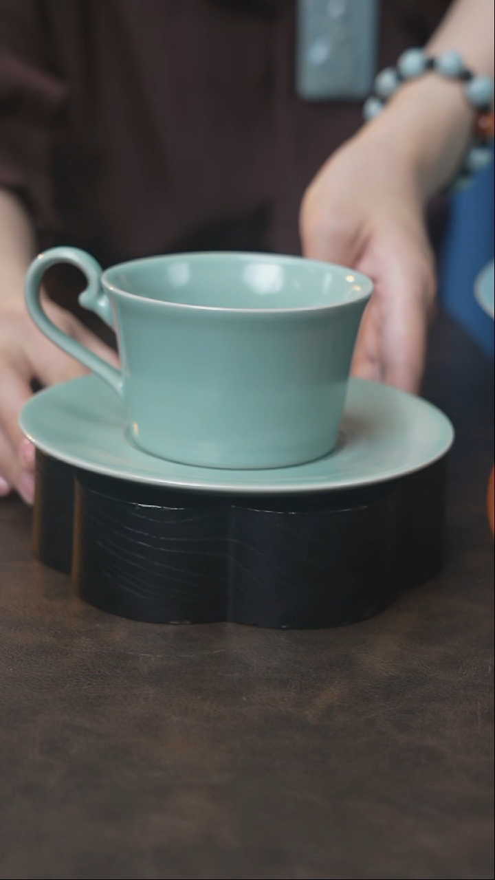 咖啡杯 汝瓷 （拾汝）（天青）
