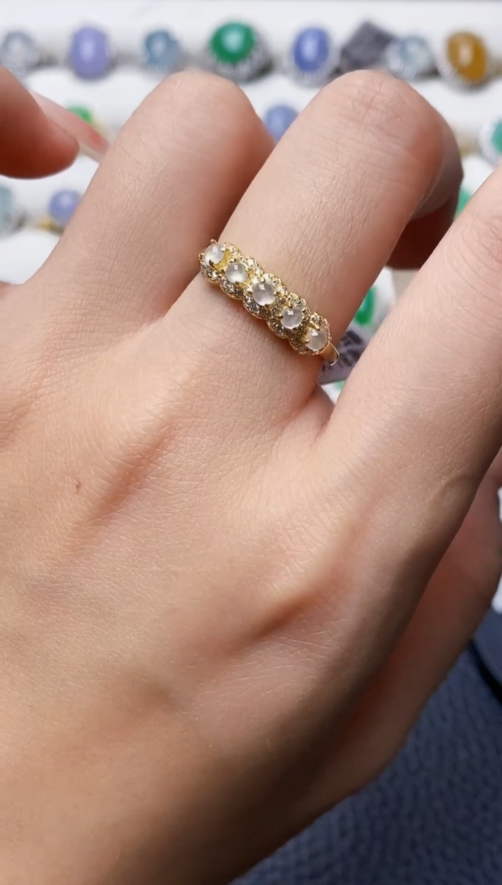 银S925镶嵌戒指翡翠0067