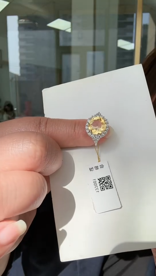【闪购商品】黄晶戒指银S925镶嵌戒指