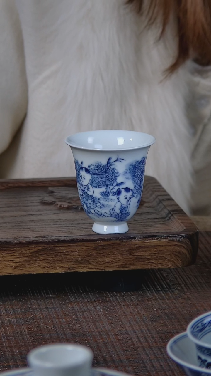 【闪购商品】折葵非器手工手绘婴戏闻香杯