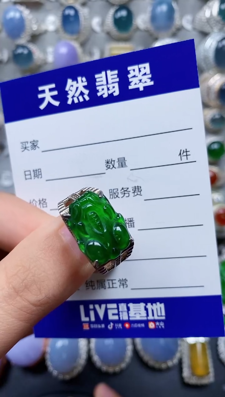 【闪购商品】翡翠戒指银S925镶嵌0360