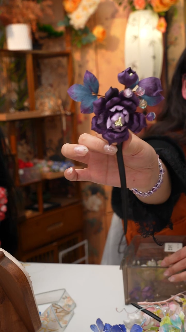 铜合金无锦簪阁绒花