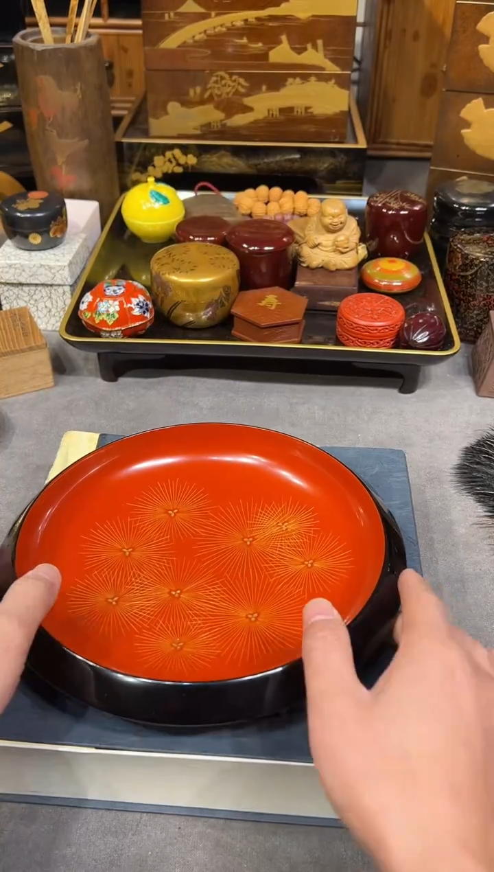 沈金雕刻 钵大漆漆器大漆漆器