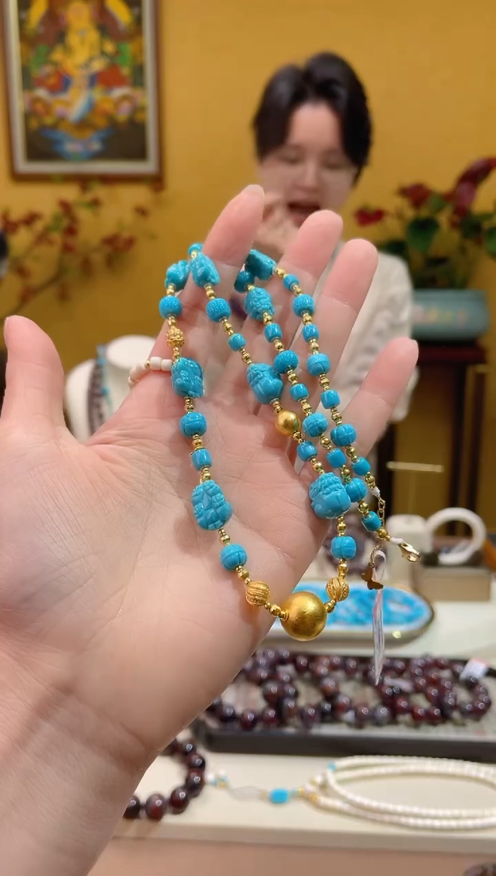 【闪购商品】绿松石颈饰18K金镶嵌61@@ZY50307044