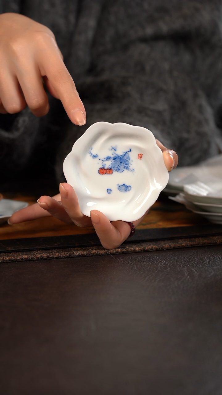 【闪购商品】杯聚澜堂清供花朵杯垫 如意清供