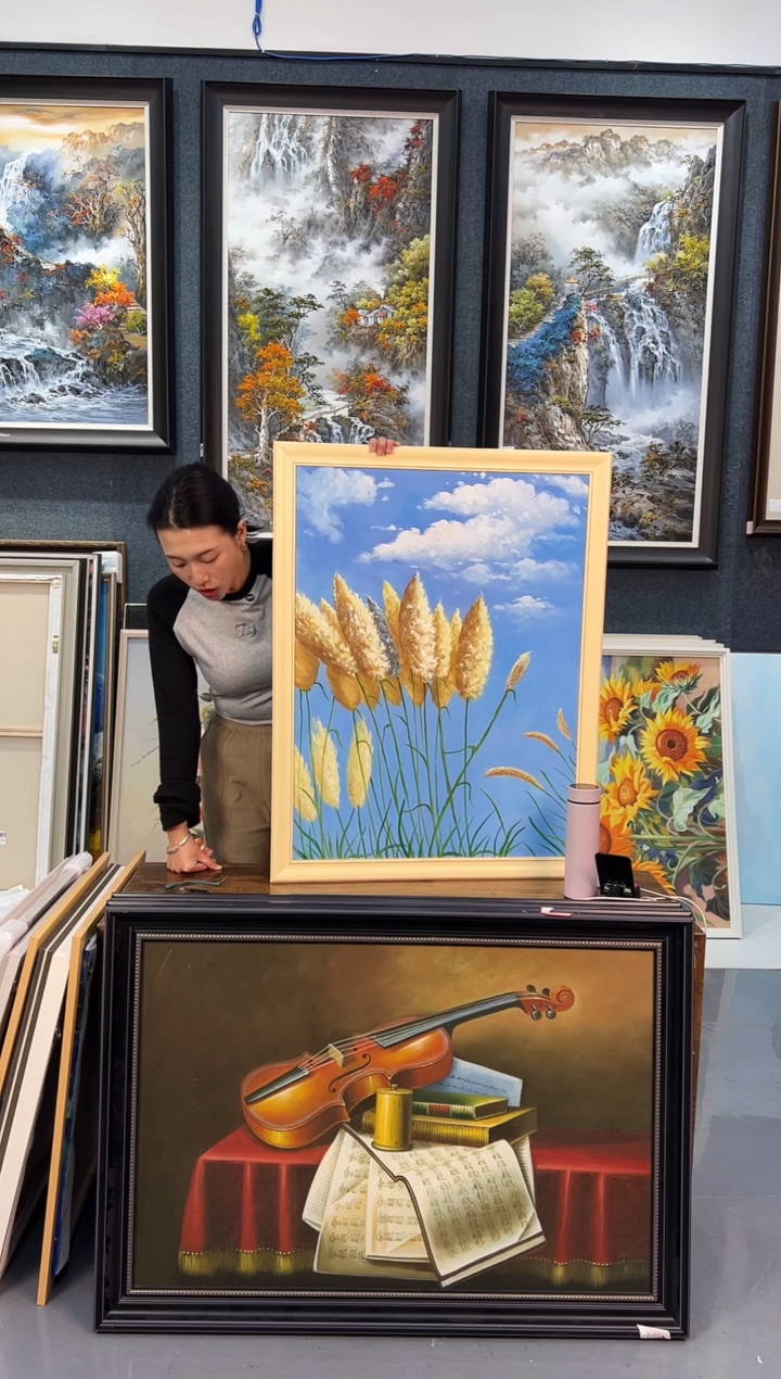 【闪购商品】油画33号 60*80 芦苇手绘油画