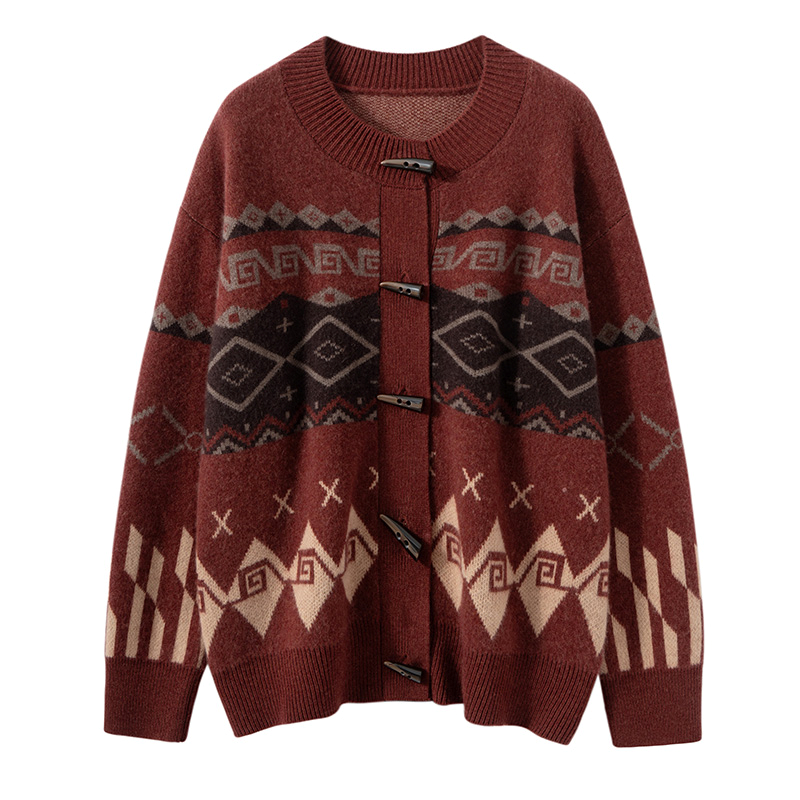 100%纯山羊绒百搭经典时尚宽松休闲羊绒衫QHAS-8371