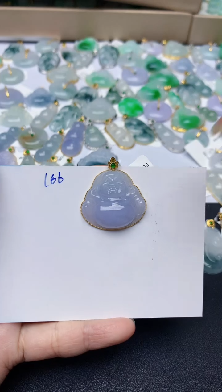 【闪购商品】翡翠颈饰18K金镶嵌天然翡翠A货  