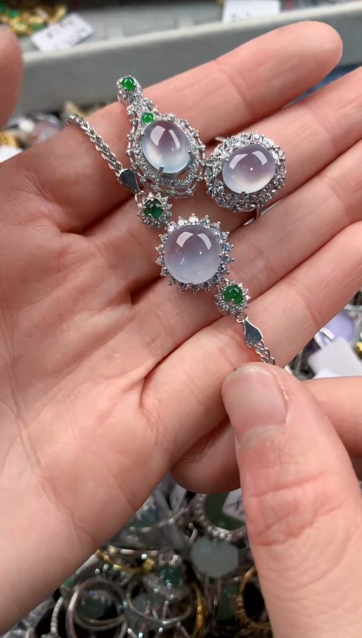 银S925镶嵌戒指翡翠111   10