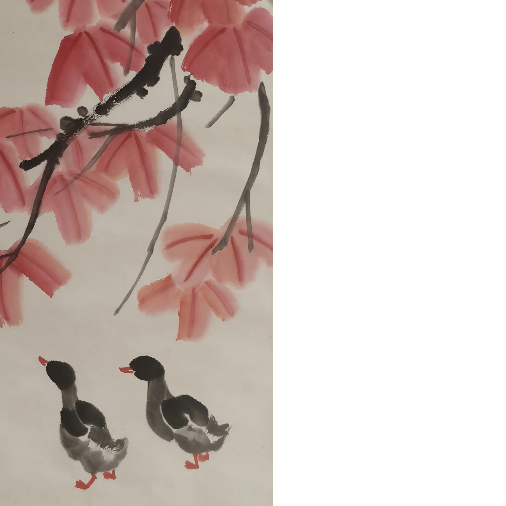 【辽拍】V250709-2-434《鸭子》（2.8平尺) 纸本镜片 ws1218