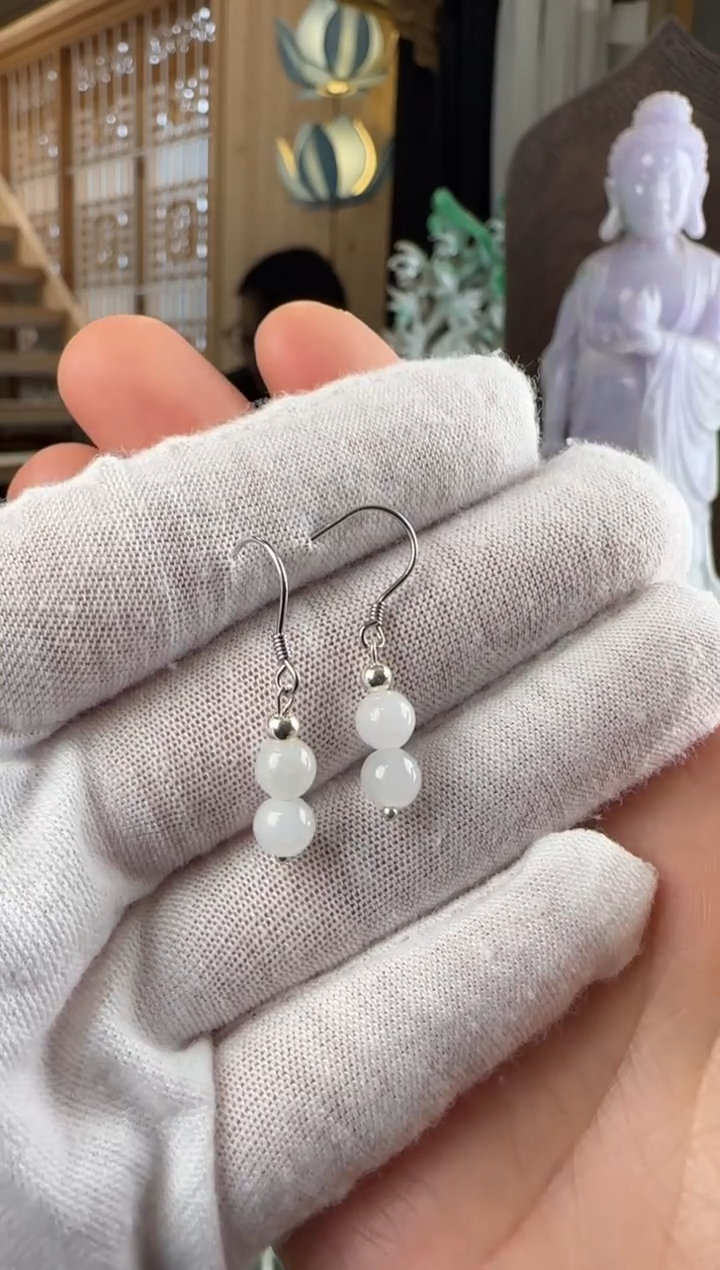 未镶嵌挂件翡翠耳饰