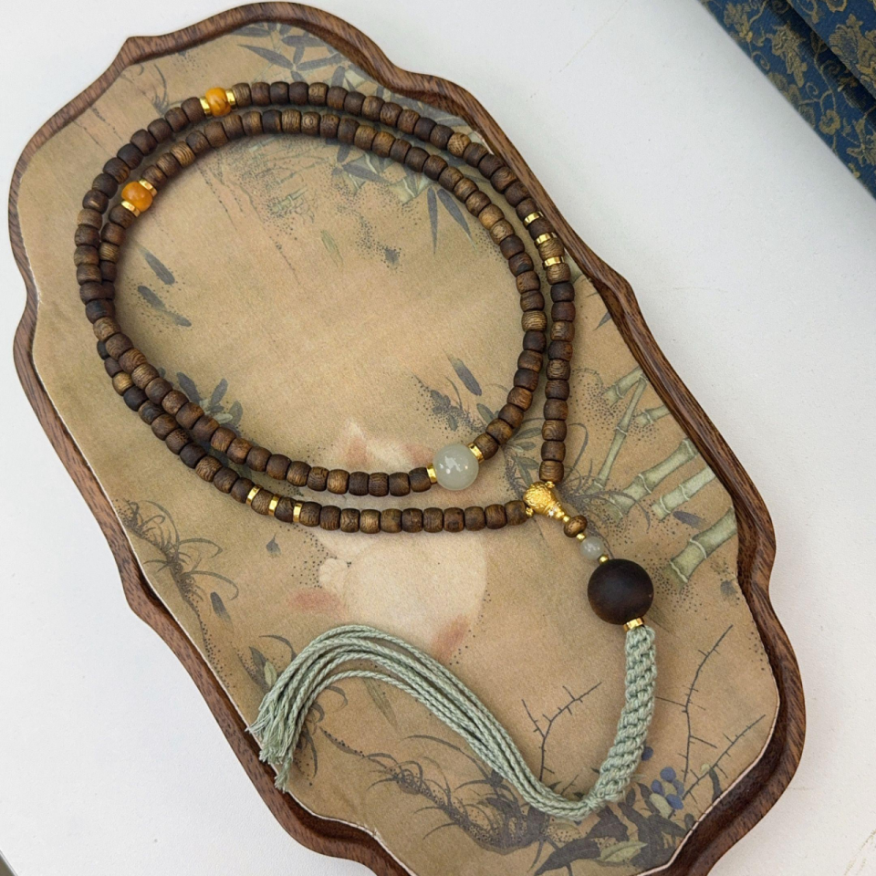 沉香一了个卜【兰幽】奇楠圆珠长串