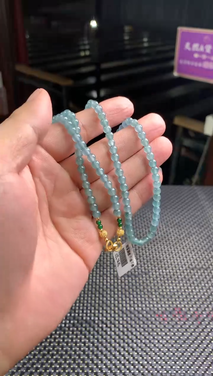 翡翠银S925镶嵌颈饰--34031