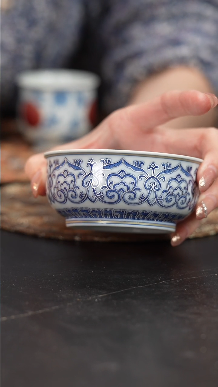 【闪购商品】杯四景堂青花描银