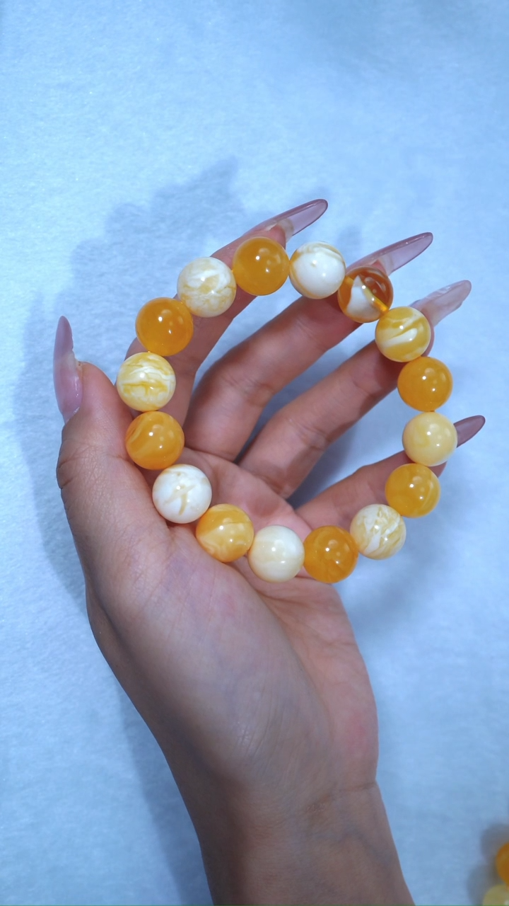 【闪购商品】蜜蜡手链未镶嵌13.5mm顶级蜜蜡多宝