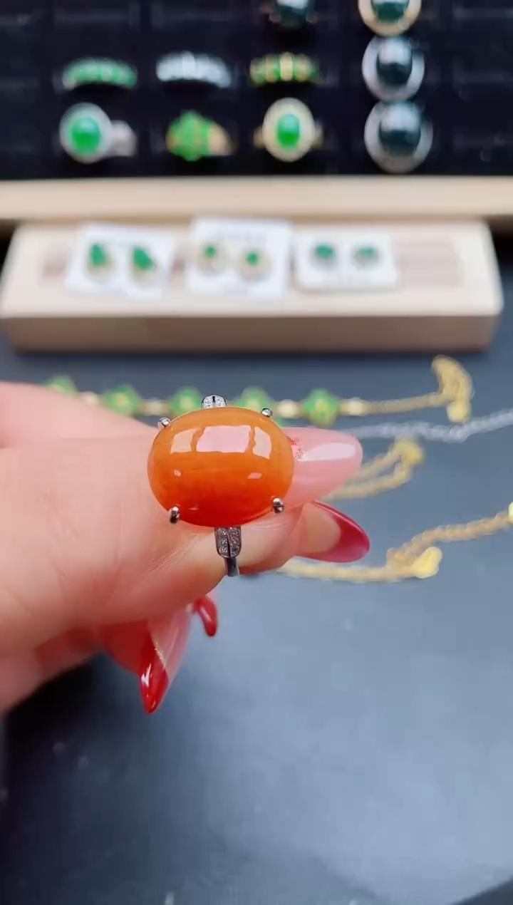 【闪购商品】翡翠戒指银S925镶嵌0585050