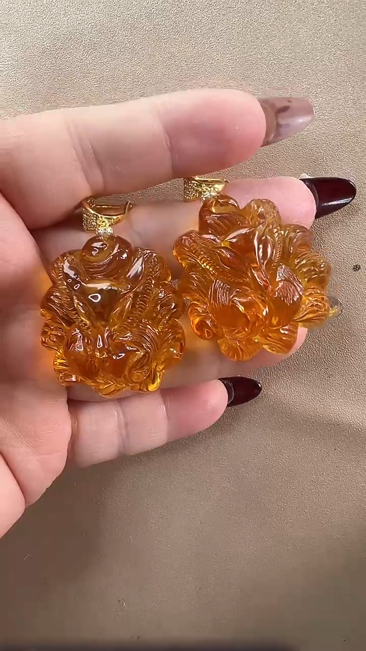 【闪购商品】琥珀耳饰未镶嵌耳环