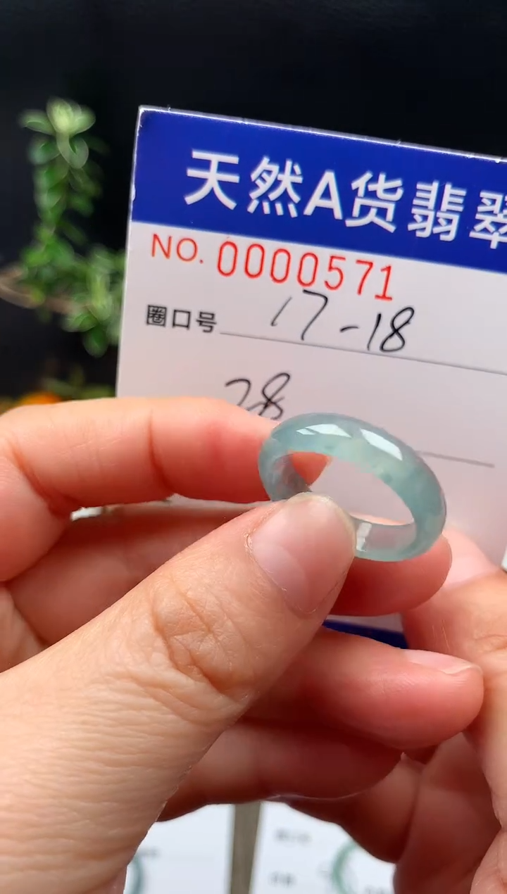 未镶嵌戒指翡翠17-18#