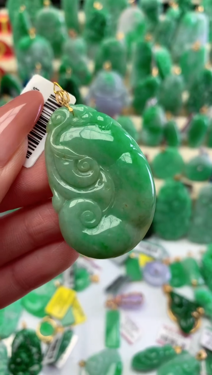 【闪购商品】翡翠颈饰18K金镶嵌挂件