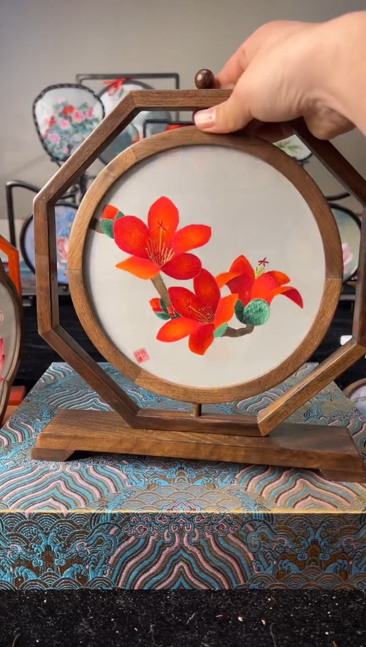 刺绣纯手工非遗苏绣双面绣摆件