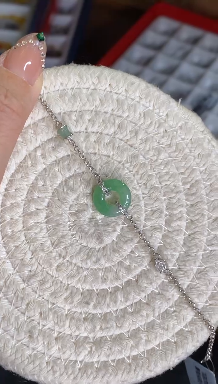 颈饰银S925镶嵌翡翠大****~净货17409